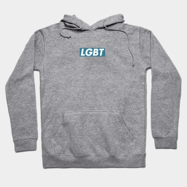 LGBT Blue box logo distressed Hoodie by PaletteDesigns